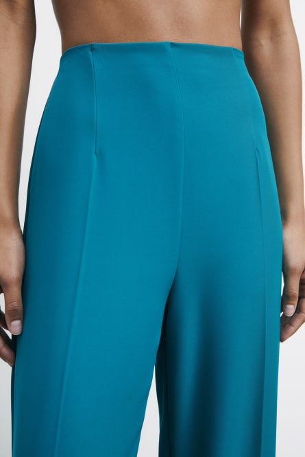 High-waisted palazzo pants, Green, Patrizia Pepe