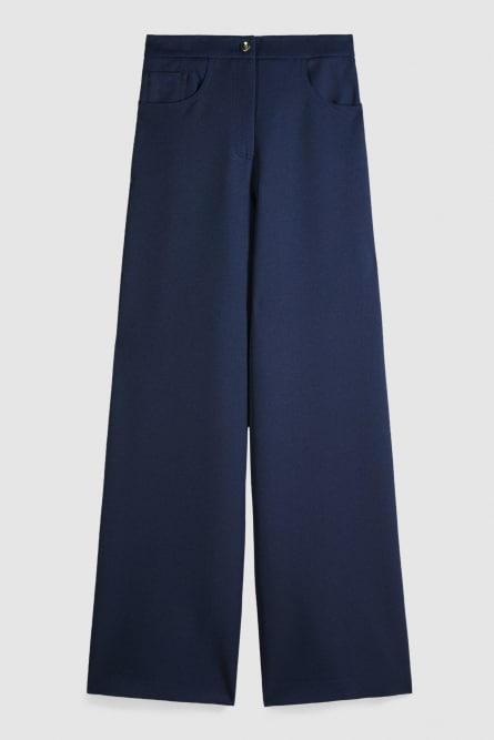 Palazzo pants with denim effect, Blue, Patrizia Pepe