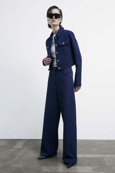 Denim effect short jacket | Light Blue | Patrizia Pepe