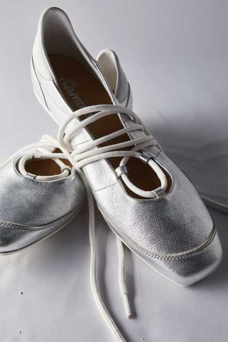 Dancing SKIN laminated flats, Silver, Patrizia Pepe