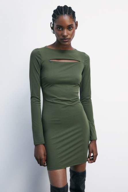 ワンピース SAINT LAURENT Teal Green Jersey Mini Dress Saint Laurent Teal Green Jersey Mini Dress – LOZURI®