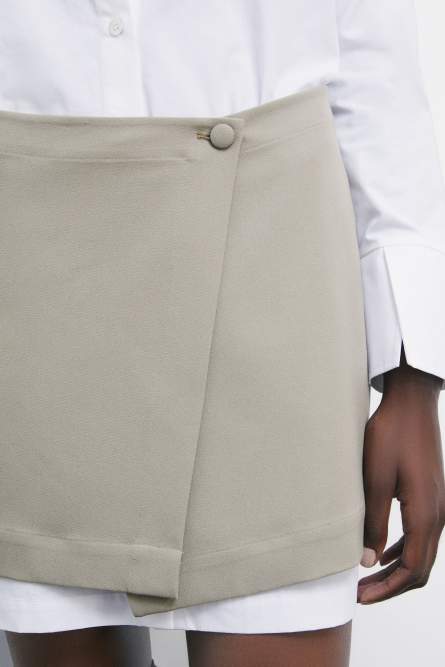 Mini shirt dress with contrasting skirt, White, Patrizia Pepe