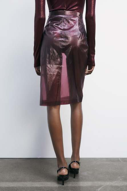 Юбка-карандаш из органзы, бордовый, Patrizia Pepe