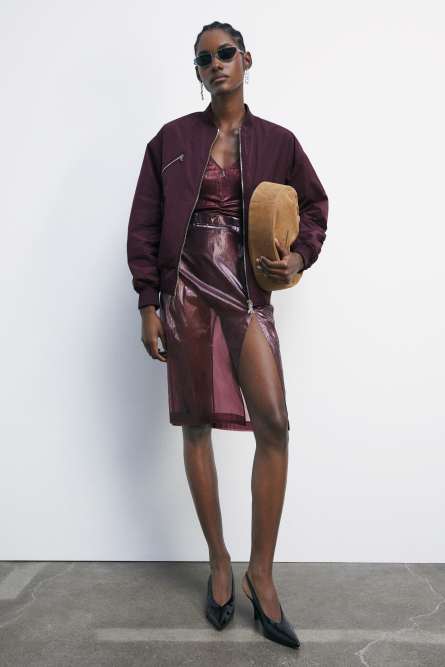 Юбка-карандаш из органзы, бордовый, Patrizia Pepe