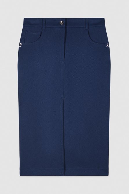 Low waist midi skirt with five pockets | Light Blue