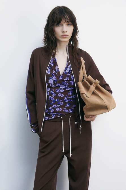 High-neck knit sweatshirt, Brown, Patrizia Pepe