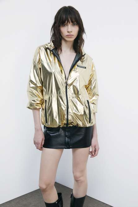 Light laminated windbreaker, Gold, Patrizia Pepe