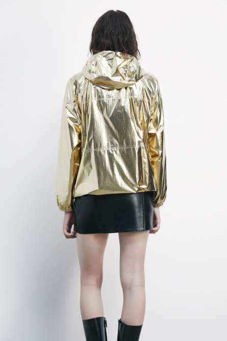 Light laminated windbreaker, Gold, Patrizia Pepe