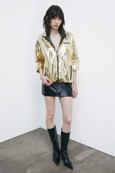 Light laminated windbreaker, Gold, Patrizia Pepe