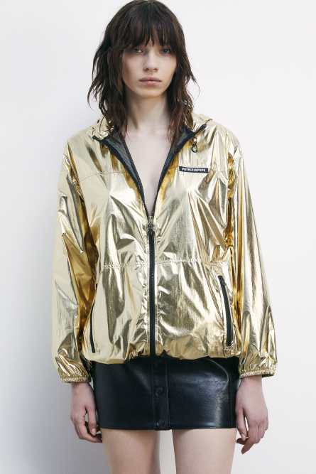 Light laminated windbreaker, Gold, Patrizia Pepe