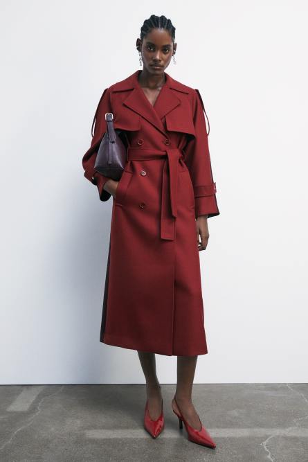 Tailored wool trench coat, Red, Patrizia Pepe