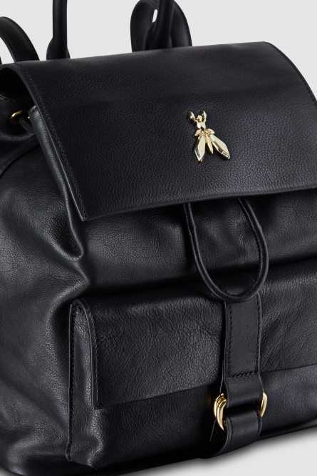 Smooth Leather backpack, Black, Patrizia Pepe