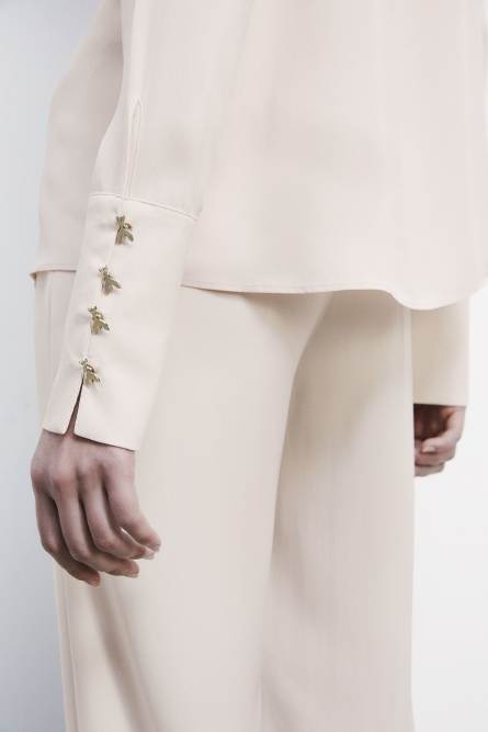 Camicia &quot;ESSENTIAL&quot; con polso alto, Beige, Patrizia Pepe