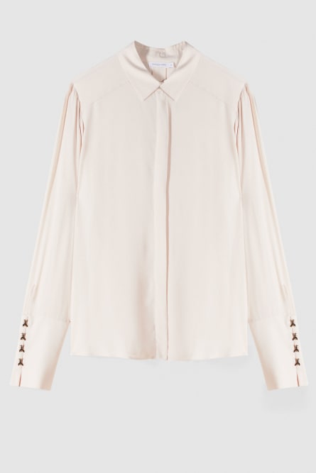 Camicia &quot;ESSENTIAL&quot; con polso alto, Beige, Patrizia Pepe