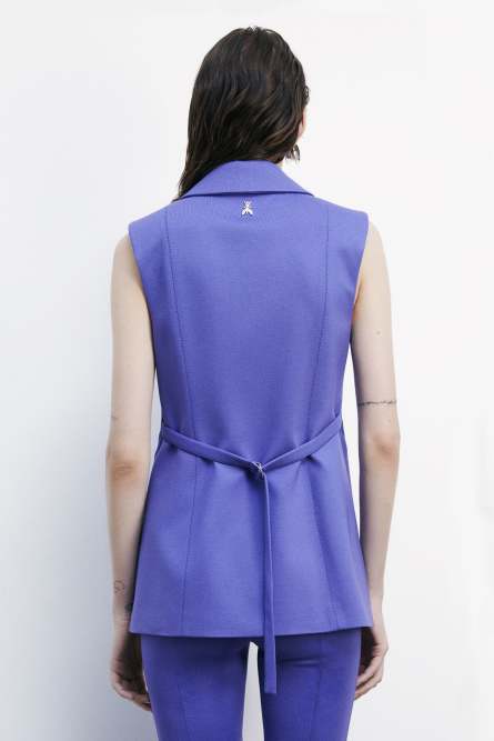Sleeveless stretch blazer, Purple, Patrizia Pepe