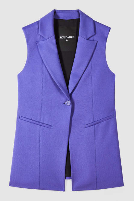 Sleeveless stretch blazer, Purple, Patrizia Pepe