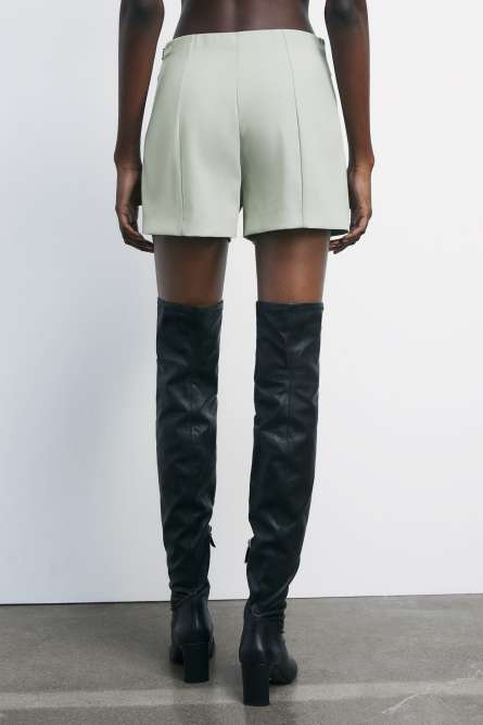 Shorts stretch con vita regular, Verde, Patrizia Pepe