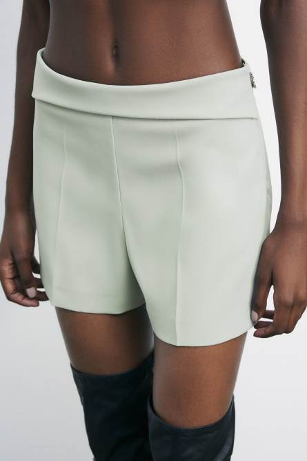 Shorts stretch con vita regular, Verde, Patrizia Pepe
