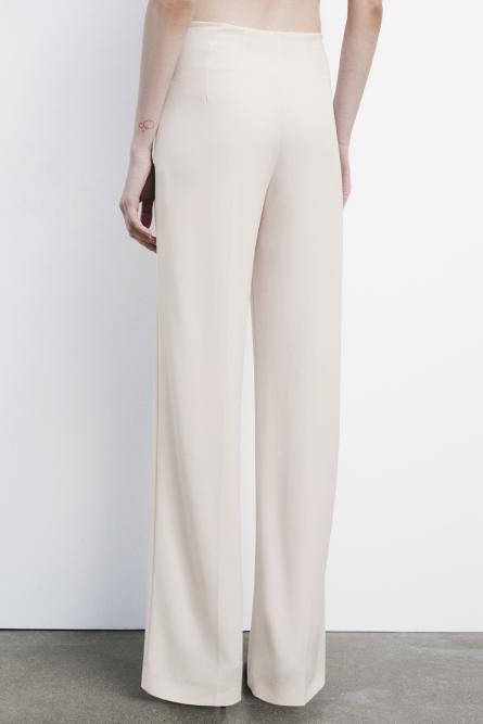 High-waisted palazzo pants, Beige, Patrizia Pepe