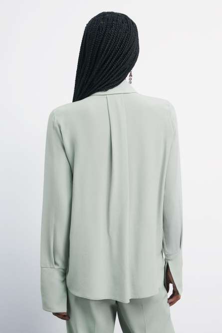 Camicia morbida in crepe di seta, Verde, Patrizia Pepe
