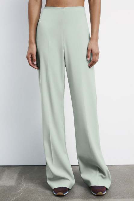 Pantaloni a palazzo con cintura, Verde, Patrizia Pepe