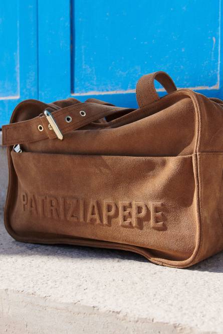 (IM)PERFECTION suede shopping bag, Beige, Patrizia Pepe