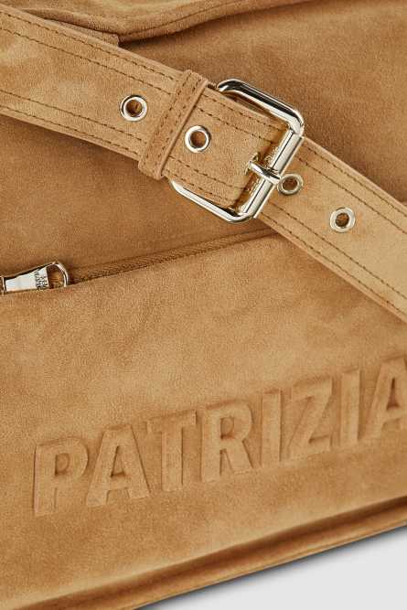 (IM)PERFECTION suede shopping bag, Beige, Patrizia Pepe