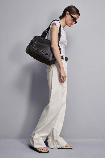 (IM)PERFECTION leather shopping bag, Black, Patrizia Pepe