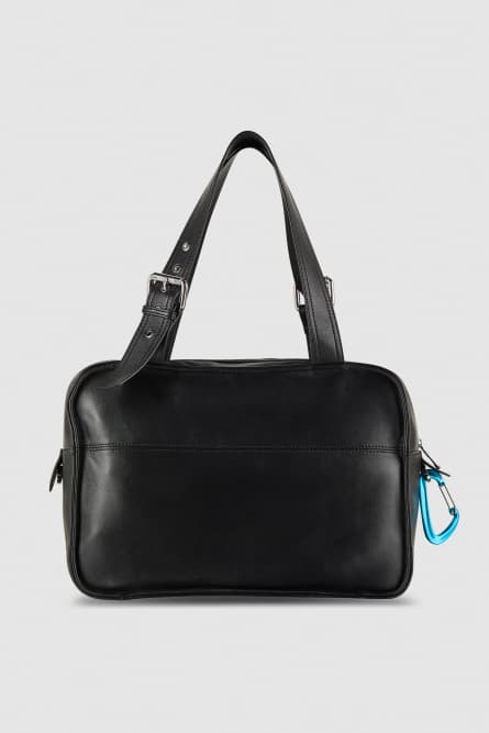 (IM)PERFECTION leather shopping bag, Black, Patrizia Pepe
