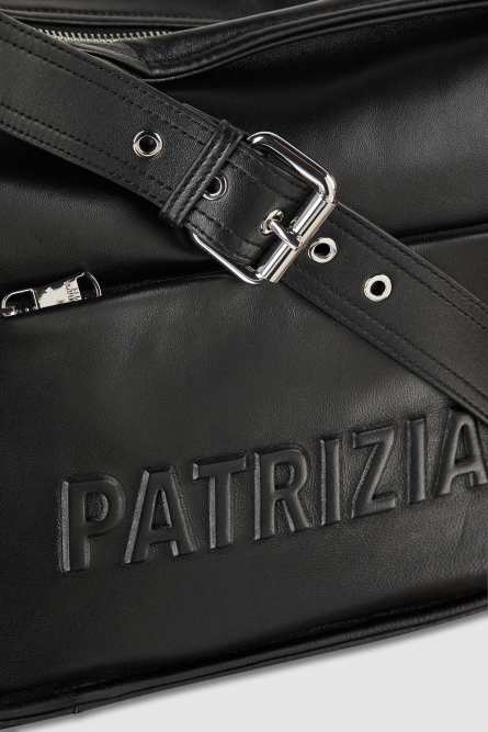 (IM)PERFECTION leather shopping bag, Black, Patrizia Pepe