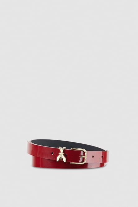 Low-rise patent leather belt, Red, Patrizia Pepe