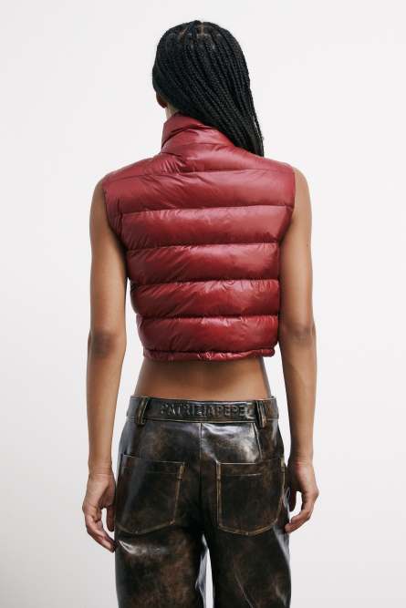Short sleeveless reversible puffer jacket, Red, Patrizia Pepe