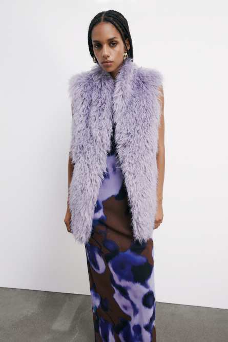 Fluffy vest, Purple, Patrizia Pepe