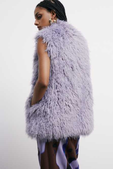 Fluffy vest, Purple, Patrizia Pepe