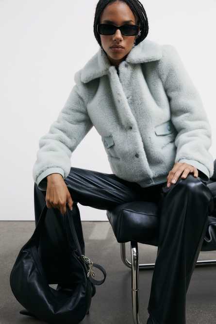 Short fluffy jacket, Green, Patrizia Pepe