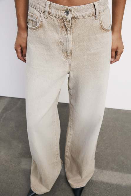 Low-waist jeans with relaxed fit, Beige, Patrizia Pepe
