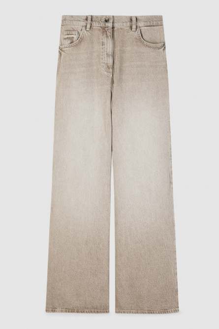 Low-waist jeans with relaxed fit, Beige, Patrizia Pepe