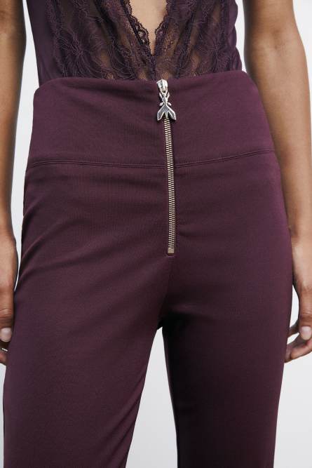 パンツ PATRIZIA PEPE PANTS WITH FLY ZIP Stretch pants with Fly zipper | Purple | Patrizia Pepe