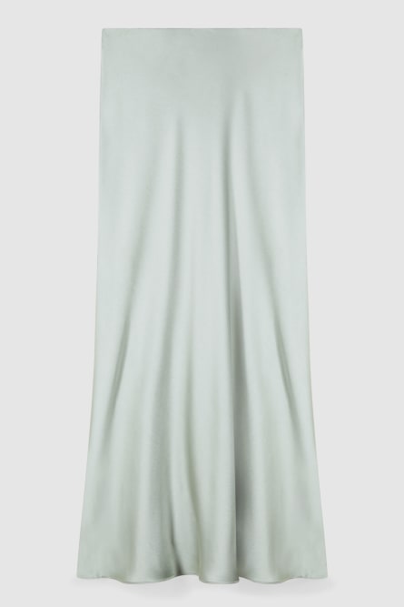 Gonna midi in raso, Verde, Patrizia Pepe