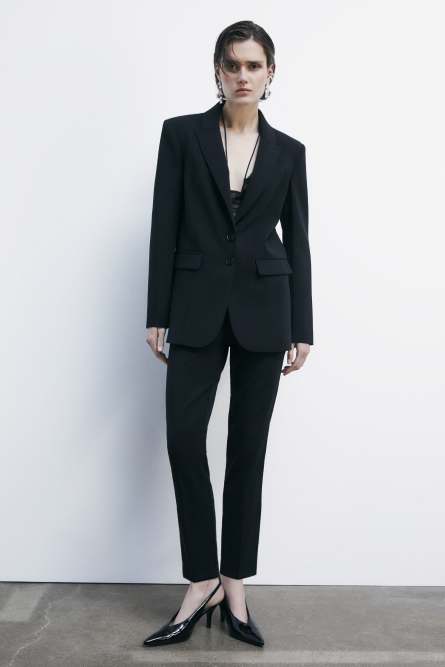 Cigarette pants in Crêpe, Black, Patrizia Pepe