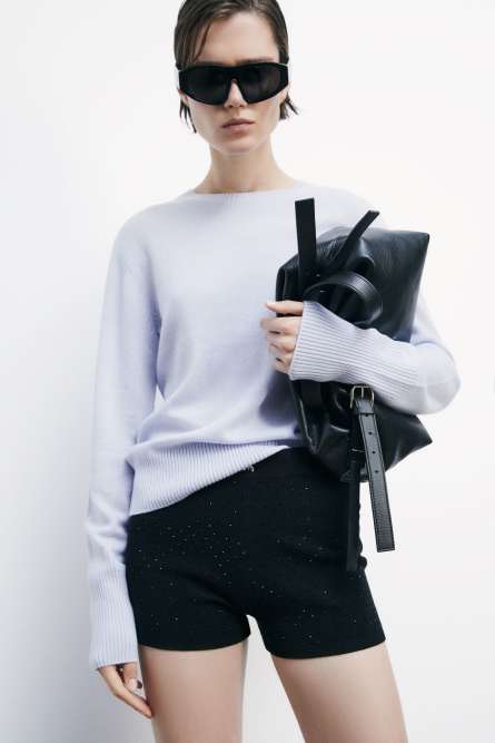 Crew neck cashmere sweater, Blue, Patrizia Pepe