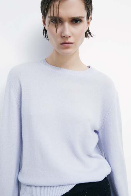 Crew neck cashmere sweater, Blue, Patrizia Pepe