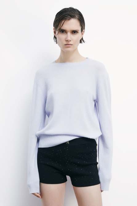 Crew neck cashmere sweater, Blue, Patrizia Pepe