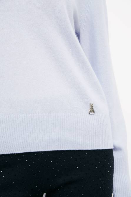 Crew neck cashmere sweater, Blue, Patrizia Pepe