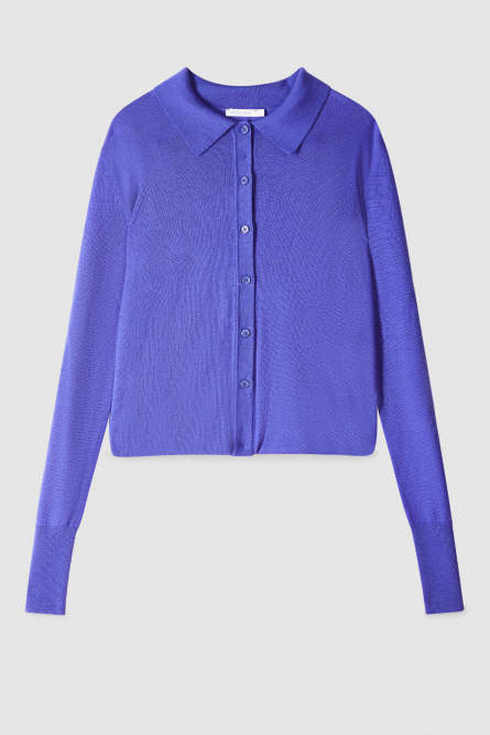 Wool cardigan with inner top, Purple, Patrizia Pepe