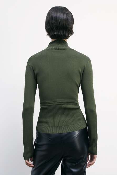 Ribbed knitted turtleneck, Green, Patrizia Pepe