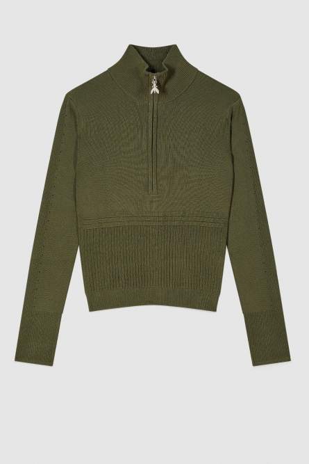 Ribbed knitted turtleneck, Green, Patrizia Pepe