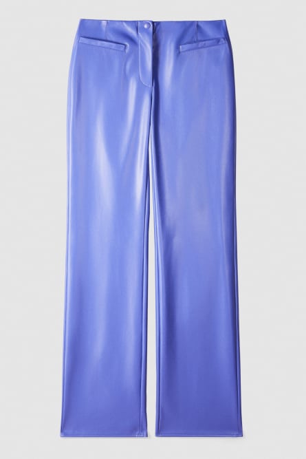Low-waisted coated biker pants, Purple, Patrizia Pepe