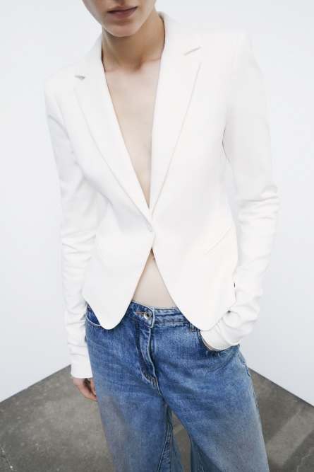 1-button jacket, White, Patrizia Pepe