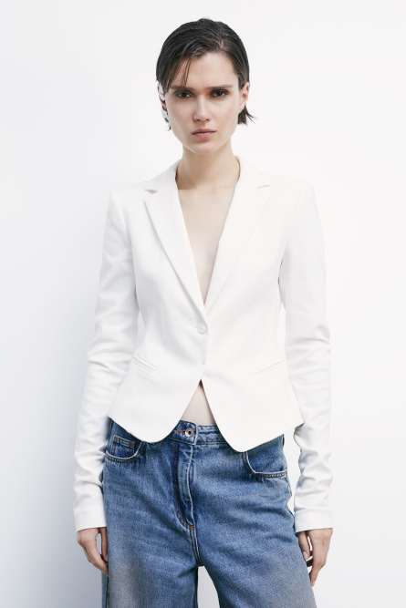 1-button jacket, White, Patrizia Pepe